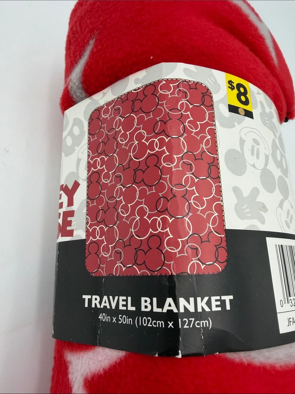 Disney Red and Light Gray Mickey Mouse Fleece Throw